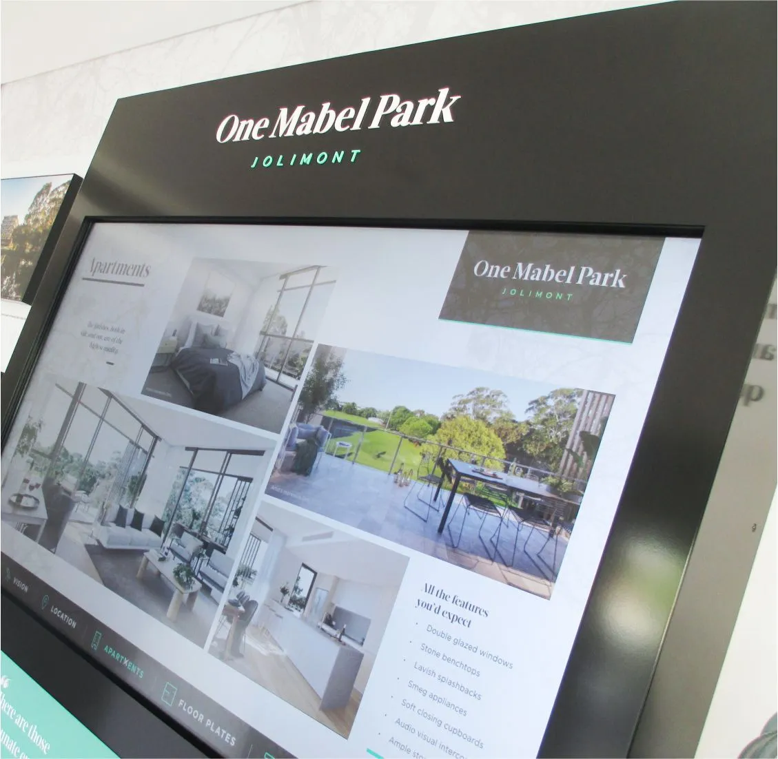 One Mabel Park touchscreen display