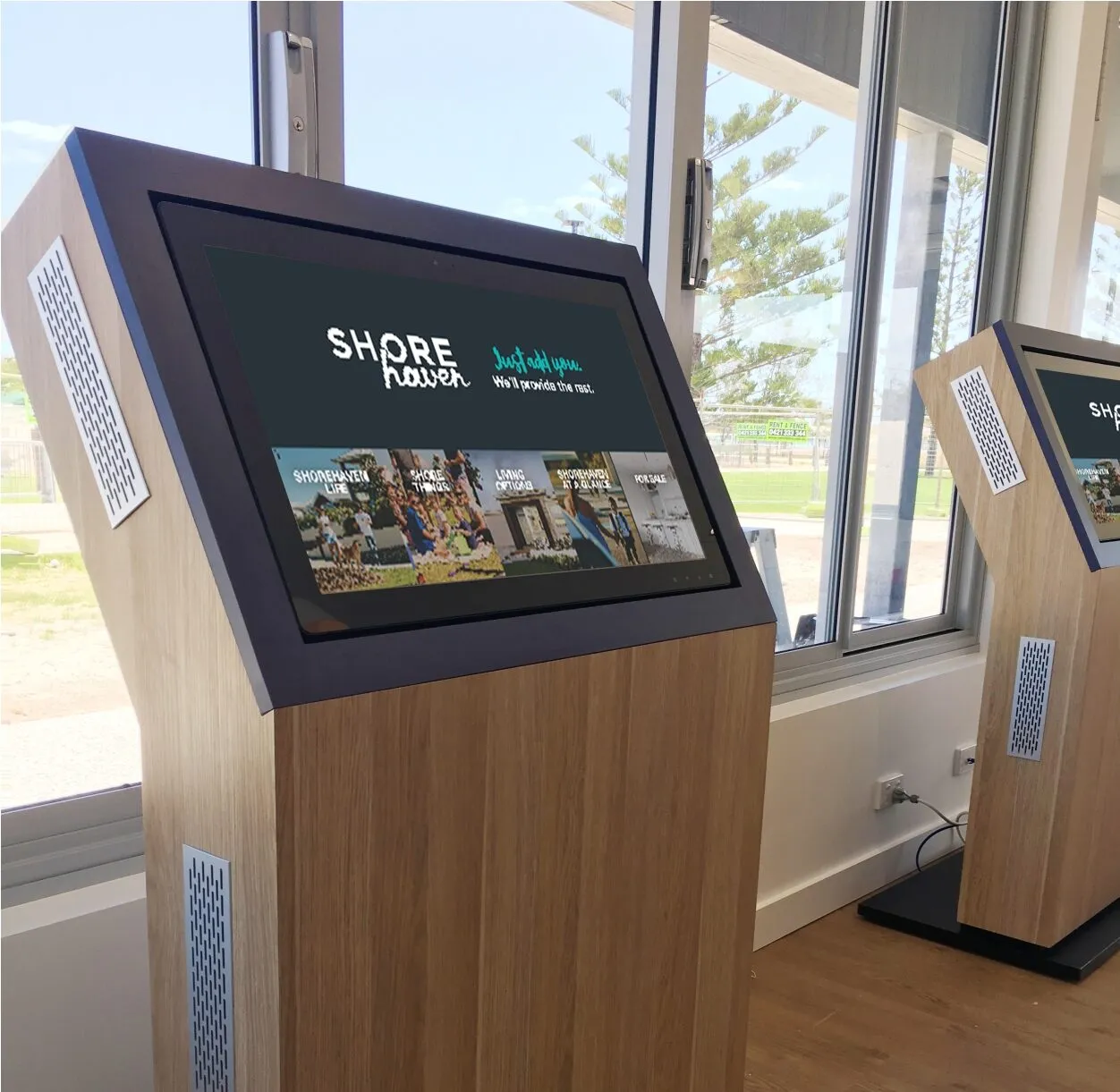 Shorehaven timber touchscreen kiosk